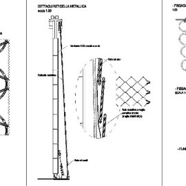 Mitigazione rischio idrogeologico del centro abitato di Marettimo - Particolari di dettaglio rete metallica barriera paramassi 