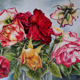 Wilting Beauties - 100x80x4cm    Acryl auf Leinwand