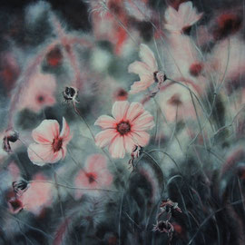 Cosmea - 100x70x2cm    Acryl auf Leinwand