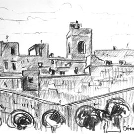 Otranto Apulien Altstadt Bleistift auf Papier