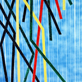 Stripes 100 x 100 Öl und Kunstharz auf Leinwand