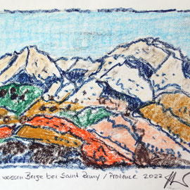 Mount Gaussier bei Saint Remy Pastellkreide auf Papier 40 x 30 cm  (reserviert)