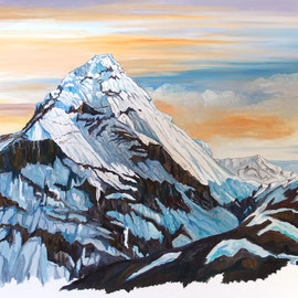 Mount Everest 8'848 m / Nepal Tibet / Öl auf Leinwand 120 x 100 cm (reserviert)