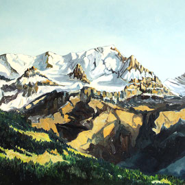 Blüemlisalp von Oberhofen aus 72 x 52 cm Öl auf Leinwand (verkauft)