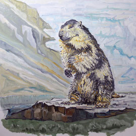 Mungg von der Strahlegg Öl auf Leinwand 60 x 60 cm 
