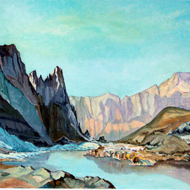 Am Lötschenpass 100 x 80 Öl auf Leinwand