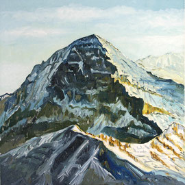 Eigernordwand von Thun aus 40 x 40 cm Öl auf Leinwand