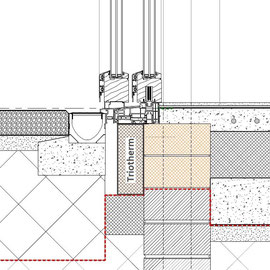 Installation proposal for Triotherm as door support on block-on-flat