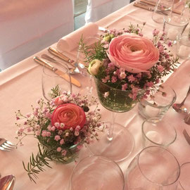 Tischdekoration rosa