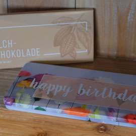 Milchschokolade Munz 100g in Geschenkbox happy Birthday Fr. 12.90