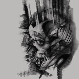  Metamorphose1 - Kohle auf Papier 40 x 50 cm (charcoal on paper) 2014