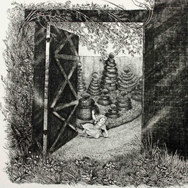 "Le jardin des Merveilles", eau-forte sur cuivre, 30 cm x 30cm