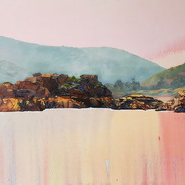 Mekong VI, 2018, Acryl auf Leinwand, 65 x 105 cm