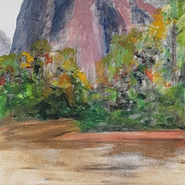 Lao PDR I, 2023, acrylic on non-woven wallpaper, 144 x 53 cm