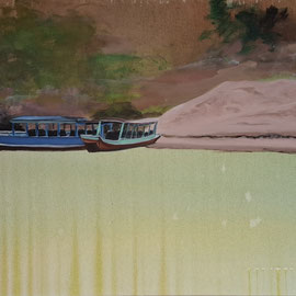 Nam Ou III, 2025, Acryl auf Leinwand, 65 x 105 cm