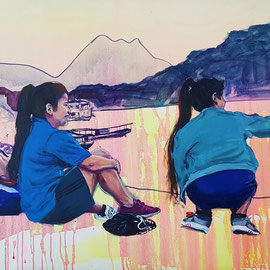 Mekong VIII, 2020, acrylic on canvas, 65 x 105 cm
