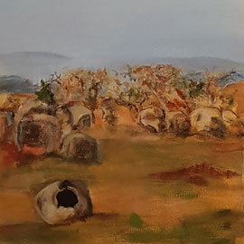 Lao PDR V, 2023, acrylic on non-woven wallpaper, 144 x 53 cm
