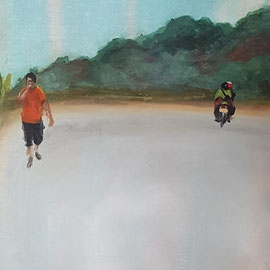 Lao PDR VI, 2024, acrylic on canvas, 144 x 53 cm