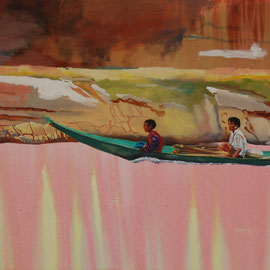 Mekong VII, 2018, acrylic on canvas, 65 x 105 cm