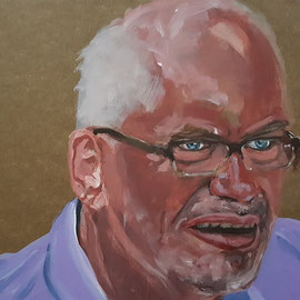 Every Human Being is a Work of Art - Uwe, 2021, acrylic on cover paper, 21,5 x 30 cm