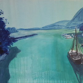 Rhine I, 2023, acrylic on canvas, 65 x 105 cm