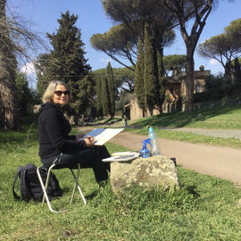 Regina Wuschek, Aquarell, Rom, Italien, plein air