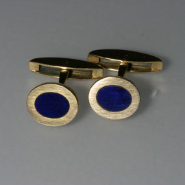 Manschettenknöpfe mit Lapislazuli, 750/- Gelbgold