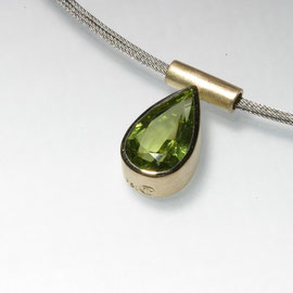 Anhänger Peridot, 750/-Gelbgold