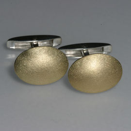 Manschettenknöpfe zweifarbig, SterlingSilber/Gelbgold