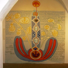 Versöhnungszeichen, 2003, Acryl auf Folie, Wandbespannung