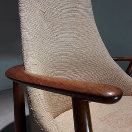 Ib Kofod Larsen Early and Rare High back Reading Chair, Denmark, circa, 1950