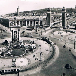 Font de la Plaça Espanya als anys 50.