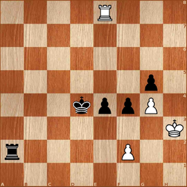 1.Лхе4+ Крхе4 2.f3+ Kpxf3 пат