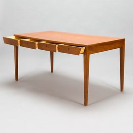 Severin Hansen Jr. Four Drawers Model "36" Teak Desk for Haslev Møbelsnedkeri A/S, Denmark, 1950 PN.Modern