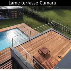 Lame terrasse bois exotique Cumaru pas cher 