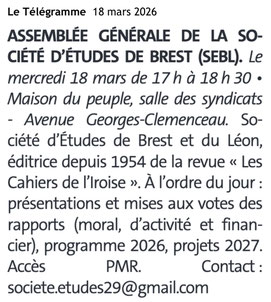 Le Télégramme, 18 mars 2026