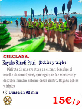alquiler de kayaks chiclana