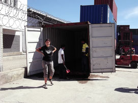 Final clean before container is sealed