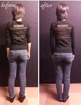 横浜美健整体からだ庵施術・姿勢の before-after