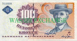 Danish Krone old 100bill exchange