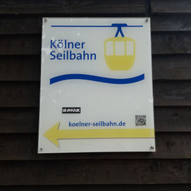 Schild der Kölner Seilbahn
