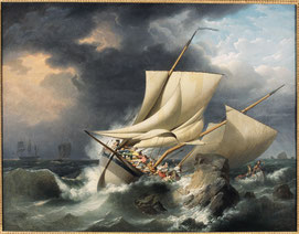 Louis-Philippe Crépin, Scène de naufrage, vers 1800, collection musée des beaux-arts de Brest.