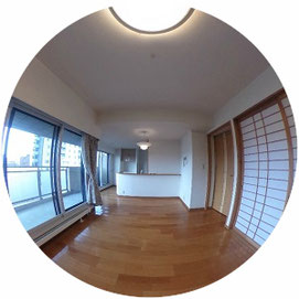 THETA360°GALLERY-402号室↓パノラマで内覧体験できます。↓北34条シティタワー-Kita34JyoCityTawer