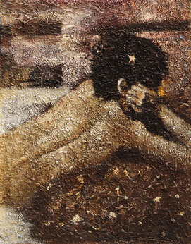 Efebo (2009) tecnica mista su legno, cm(53 x 69) 