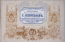 Trade card of Charles Schneegans, who succeeded Diebold in 1839 [8]. Schneegans handed over his business to Emile Schmidt (1821-1865) in 1851 [9].