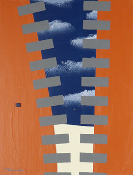 BLUE SKY IN THE FASTENER 6   318mm*410mm   F6   2021  acrylic on canvas, wood
