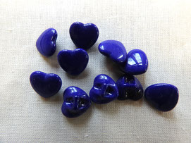 Puppenknopf Herz blau