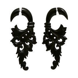 Flower Circle Drops Tribal Earrings フェイクゲージピアス ホワイトフラワーサークルボディーピアス 