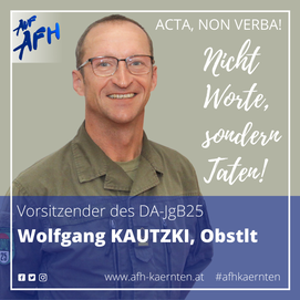 Obstlt Wolfgang Kautzki, Vorsitzender des DA-JgB25
