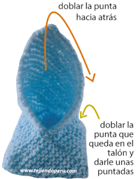 Cómo tejer zapatitos para bebes en dos agujas o palitos a partir de 2 cuadrados